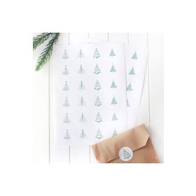 Bimotif 2.75 cm 2 Sayfa Beyaz Yılbaşı Çam Desenli Sticker