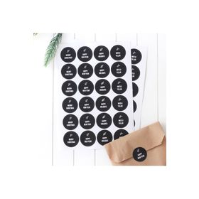 Bimotif 2.75 cm 2 Sayfa Siyah Yılbaşı Mesajları Sticker Seti