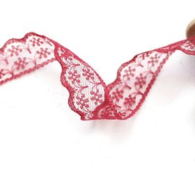 Bimotif 2 m 2 cm Bordo Dantel Şerit