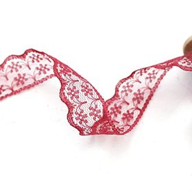Bimotif 2 m 2 cm Bordo Dantel Şerit