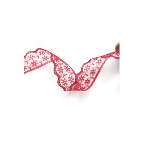 Bimotif 2 m 2 cm Bordo Dantel Şerit