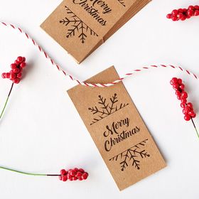 Bimotif 20 Adet Merry Christmas Kraft Etiket