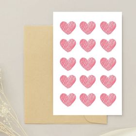 Bimotif 3.9 x 3.9 cm 2 Sayfa Kalp Texture Sticker