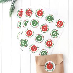Bimotif 4.2 cm 3 Sayfa Yılbaşı Varış Takvimi Sticker Seti