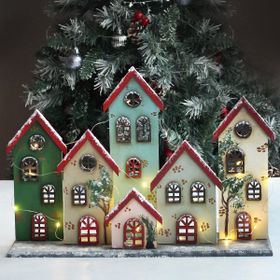Bimotif 4255-102673 30 x 45 cm Ledli Ahşap Kış Evleri