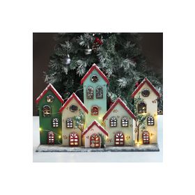 Bimotif 4255-102673 30 x 45 cm Ledli Ahşap Kış Evleri
