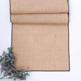 Bimotif 45x200 cm Siyah Overlok Kenarlı Jüt Runner