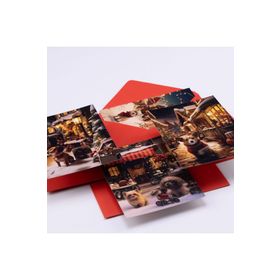 Bimotif 4'lü Yılbaşı-Sevimli Köpekler-Kış Temalı Kartpostal