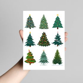 Bimotif 5 x 5.5 cm Yılbaşı Çam Ağacı 2 Sayfa Sticker