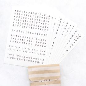 Bimotif 8x10 mm 10 Sayfa Şeffaf Harf Rakam Sticker Seti