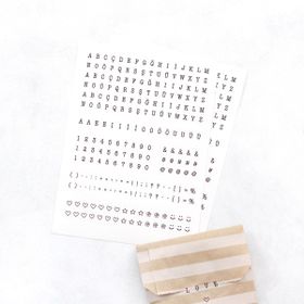 Bimotif 8x10 mm 2 Sayfa Şeffaf Harf Rakam Sticker Seti