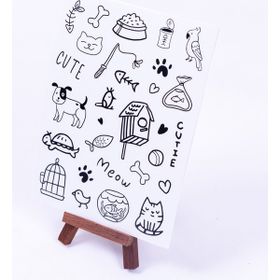 Bimotif A5 2 Sayfa Evcil Hayvanlar Doddle Sticker Seti