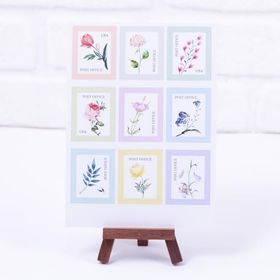 Bimotif A5 2 Sayfa Karışık Bitki ve Çiçek Desenli Pul Sticker Seti