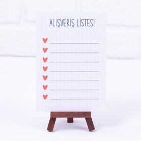 Bimotif Alışveriş Listesi Kareli 12x17 cm 2 Adet Not Kartı