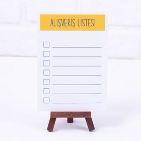 Bimotif Alışveriş Listesi Sarı 12x17 cm 2 Adet Not Kartı