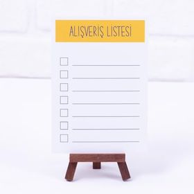 Bimotif Alışveriş Listesi Sarı 12x17 cm 2 Adet Not Kartı