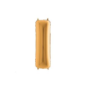 Bimotif Altın Renkli Parlak 102 cm I Harfi Harfli Folyo Balon