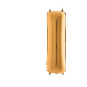 Bimotif Altın Renkli Parlak 102 cm I Harfi Harfli Folyo Balon