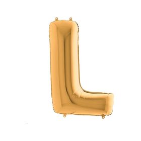 Bimotif Altın Renkli Parlak 102 cm L Harfi Harfli Folyo Balon