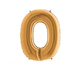 Bimotif Altın Renkli Parlak 102 cm O Harfi Harfli Folyo Balon