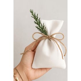 Bimotif Bağcıklı 10x15 cm 10 Adet Düz Beyaz Ham Bez Kese