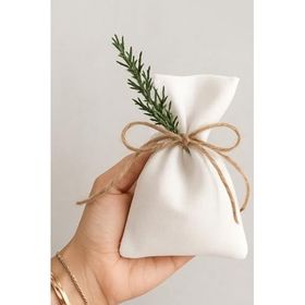 Bimotif Bağcıklı 10x15 cm 10 Adet Düz Beyaz Ham Bez Kese