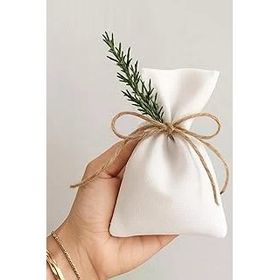 Bimotif Bağcıklı 10x15 cm 10 Adet Düz Beyaz Ham Bez Kese