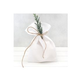 Bimotif Bağcıklı 10x15 cm 10 Adet Düz Beyaz Ham Bez Kese