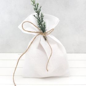 Bimotif Bağcıklı 10x15 cm 100 Adet Düz Beyaz Ham Bez Kese