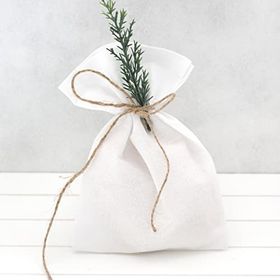 Bimotif Bağcıklı 10x15 cm 100 Adet Düz Beyaz Ham Bez Kese