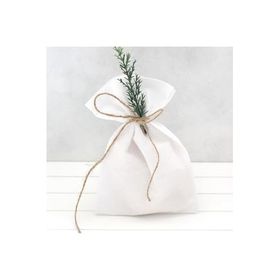 Bimotif Bağcıklı 10x15 cm 100 Adet Düz Beyaz Ham Bez Kese