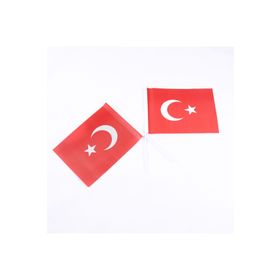 Bimotif Büyük Boy Ay Yıldız 20x30 cm 10 Adet Çıtalı Bayrak