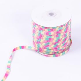 Bimotif Karışık Renkli 1 cm 2 m Blok Havlu Şerit