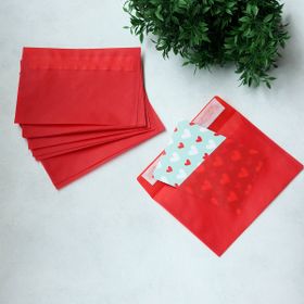 Bimotif Kırmızı 11.5x16.5 cm 5 Adet Transparan Zarf