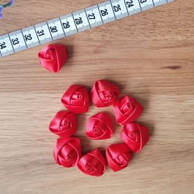 Bimotif Kırmızı 2 cm 10 Adet Saten Gül