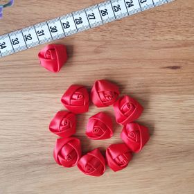 Bimotif Kırmızı 2 cm 10 Adet Saten Gül