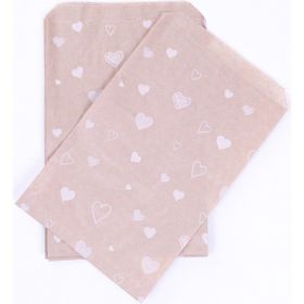 Bimotif Kraft 18x30 10 Adet Kalp Desenli Kese Kağıdı