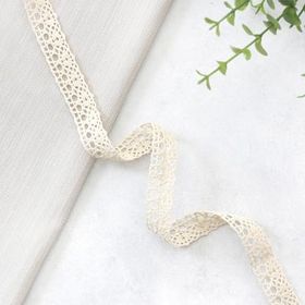 Bimotif Krem Pamuk 1.7 cm 5 m Dantel Şerit
