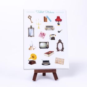 Bimotif M521158 Vintage A5 2 Sayfa Renkli Şekilli Tablet Sticker Seti