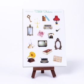 Bimotif M521158 Vintage A5 2 Sayfa Renkli Şekilli Tablet Sticker Seti