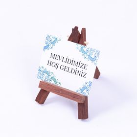 Bimotif Mevlidimize Hoş Geldiniz 6.5x8.5 cm 10 Adet Tebrik Kartı