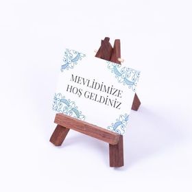 Bimotif Mevlidimize Hoş Geldiniz 6.5x8.5 cm 10 Adet Tebrik Kartı