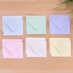 Bimotif Minik 7x9 cm 12 Adet Açık Sarı + Su Yeşili + Açık Mavi + Krem + Lila Açık Pembe Zarf Seti