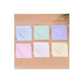 Bimotif Minik 7x9 cm 12 Adet Açık Sarı + Su Yeşili + Açık Mavi + Krem + Lila Açık Pembe Zarf Seti