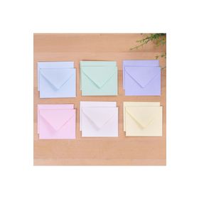 Bimotif Minik 7x9 cm 12 Adet Açık Sarı + Su Yeşili + Açık Mavi + Krem + Lila Açık Pembe Zarf Seti