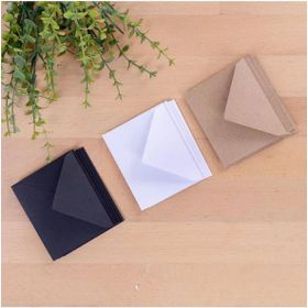 Bimotif Minik 7x9 cm 15 Adet Kraft + Beyaz + Siyah Zarf Seti