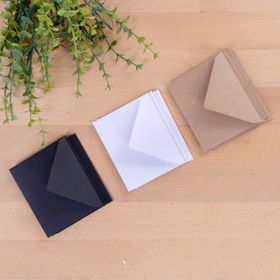 Bimotif Minik 7x9 cm 15 Adet Kraft + Beyaz + Siyah Zarf Seti