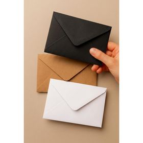 Bimotif Minik 7x9 cm 15 Adet Kraft + Krem + Siyah Zarf Seti