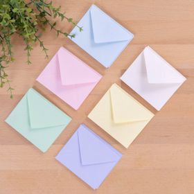 Bimotif Minik 7x9 cm 30 Adet Açık Sarı + Su Yeşili + Açık Mavi + Krem + Lila Açık Pembe Zarf Seti