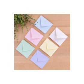 Bimotif Minik 7x9 cm 30 Adet Açık Sarı + Su Yeşili + Açık Mavi + Krem + Lila Açık Pembe Zarf Seti
